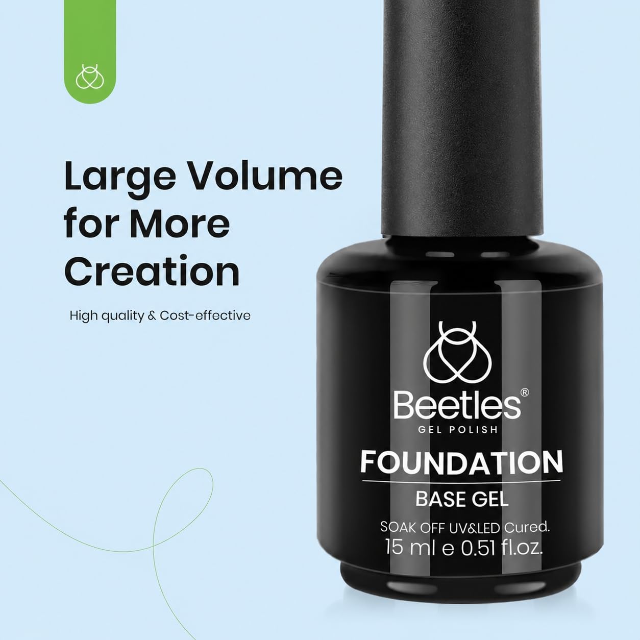 Beetles 2 Pcs 15ml No Wipe Gel Top Coat and Base Coat Set