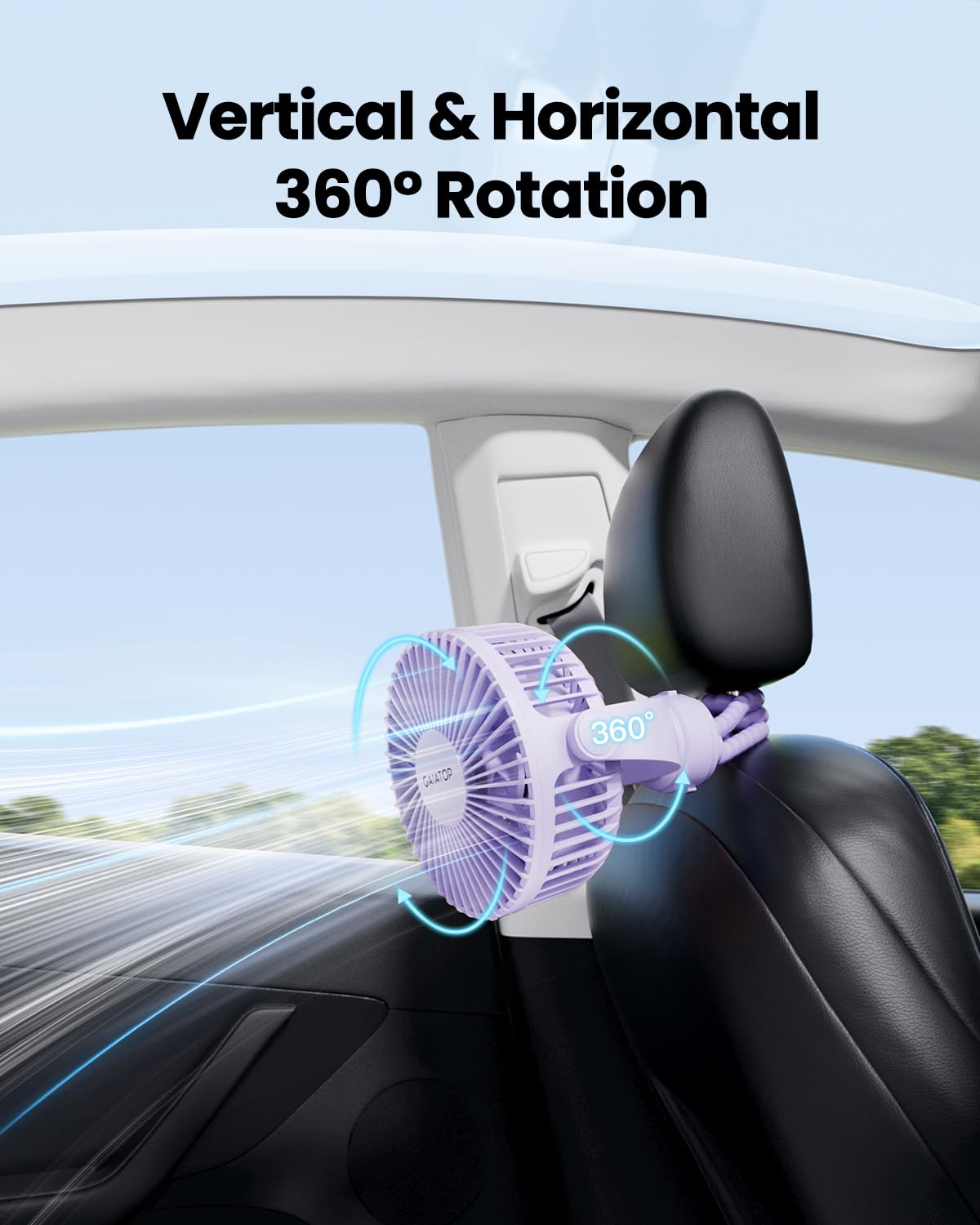 Gaiatop Mini Portable Stroller Fan, Small Clip on Fan 3 Speed Rechargeable