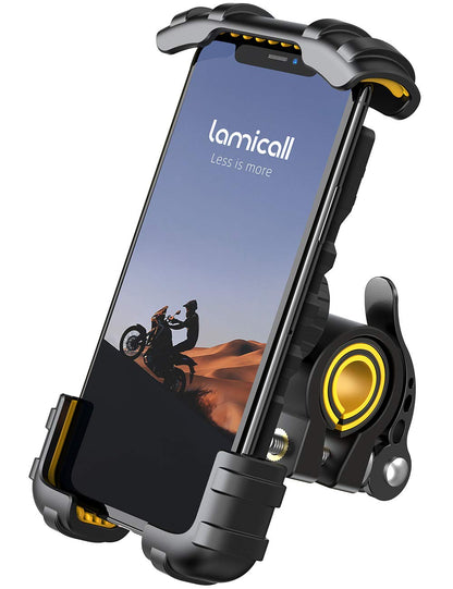 Lamicall Bike Phone Holder Motorcycle Mount - One-Hand Operation, Lockable