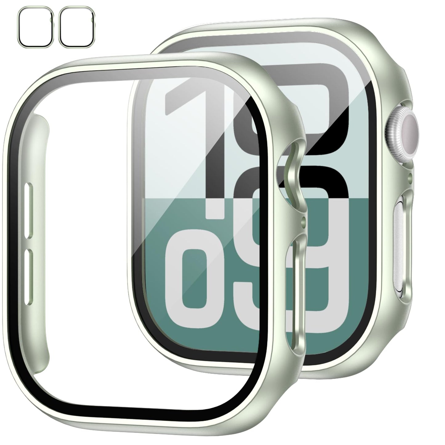 JZK Screen Protector Case for Apple Watch Series 11/10 42mm,Purple+Clear