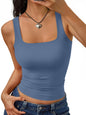 Trendy Queen Women's Double Lined Square Neck Tank Top