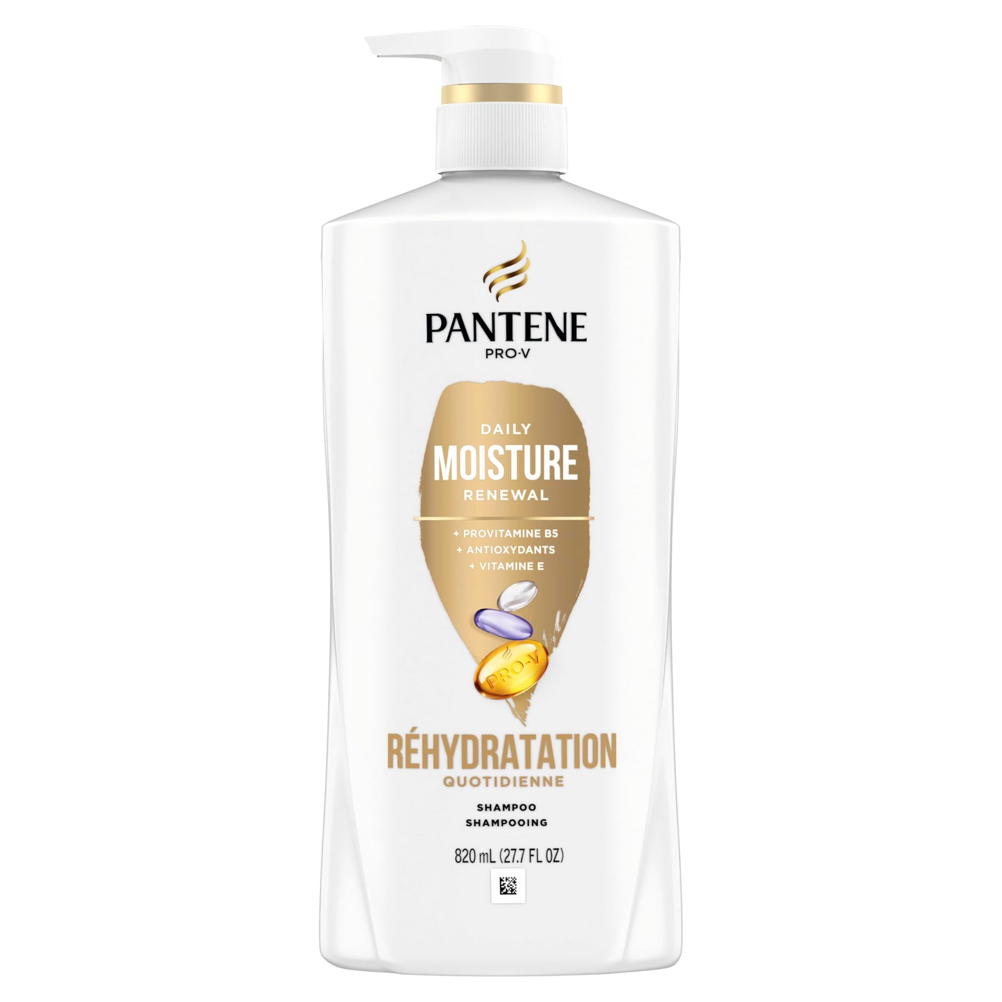 Pantene Shampoo & Conditioner Set, Daily Moisture Renewal - Pro-V Nutrients for Dry, Color-Treated, Straight to Curly Hair, 72-Hour Hydration & Softness, 52.8 Oz Total + Miracle Rescue Shot (0.5 Oz)