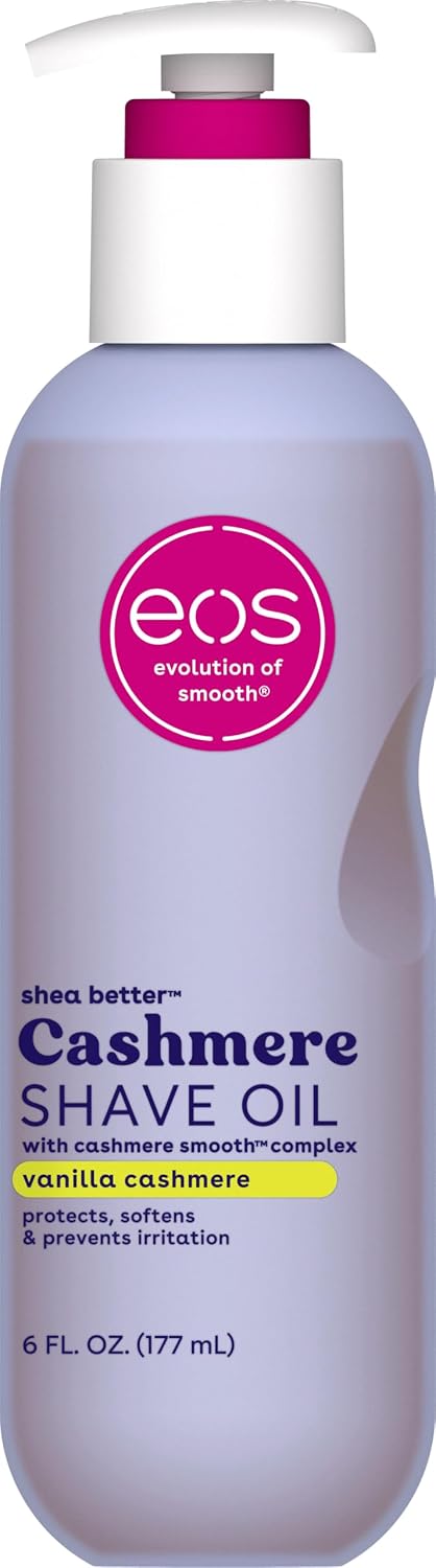 eos Vanilla Cashmere Shave Oil- Moisturizing Natural Shea Butter, 6 fl oz