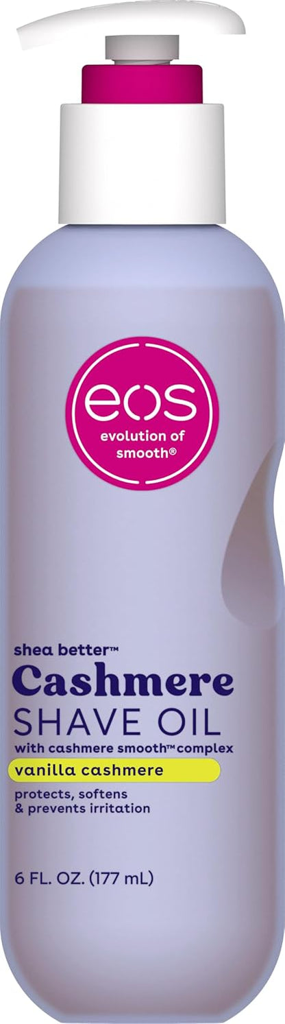 eos Vanilla Cashmere Shave Oil- Moisturizing Natural Shea Butter, 6 fl oz