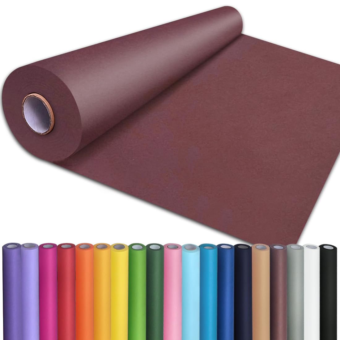 PerkHomy Brown Kraft Paper Roll 36" x 1,440" (120') for Craft Bulletin Board Paper Art Table Covering Crafting Gift Wrapping Bouquet Packing Parcel 70GSM 50LB (Brown, 36" x 120')