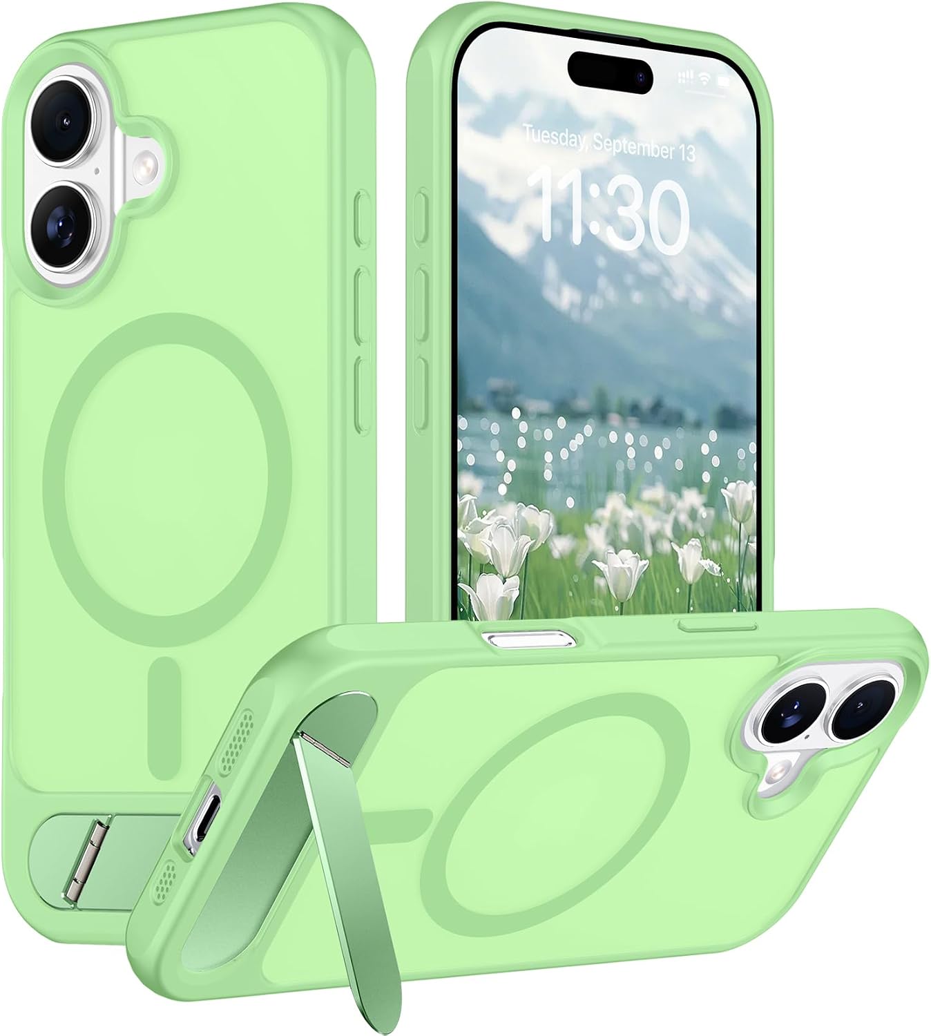 Magnetic Compatible with iPhone 14 Pro Max Case, [Built-in Invisible Kickstand][Compatible with MagSafe] [Military Grade Shockproof] Slim Translucent Matte Phone Case for iPhone 14 Pro Max 6.7"