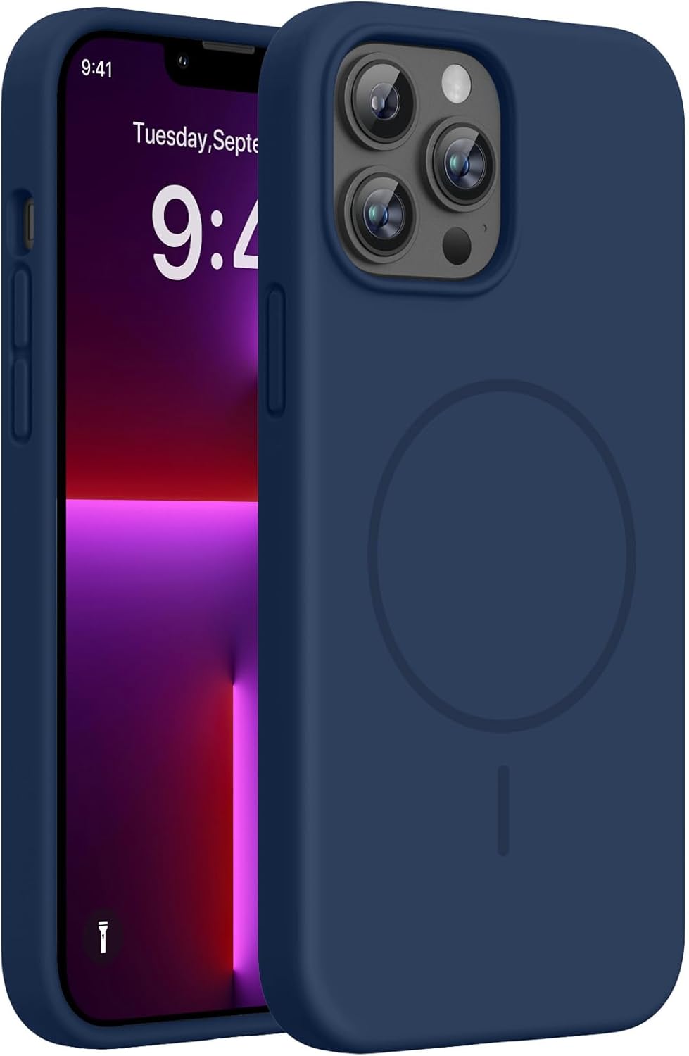 Miracase Magnetic for iPhone 16 Pro Case, Silicone, Black