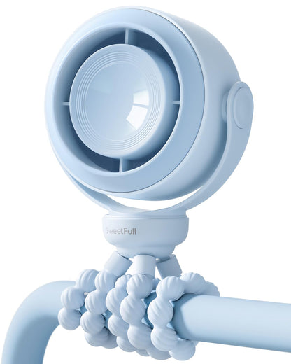 SWEETFULL Portable Stroller Fan, Pinch-Proof Baby Fan - Cream