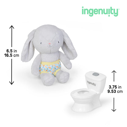 Ingenuity My Size Potty Pro 2-in-1 Potty Training Toilet, Floor Potty with Removable Potty Seat for Standard Toilets, Realistic Flushing Sound, for Toddlers Ages 18+ Months, Up to 50 lb