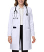 White Lab Coat for Women with Side-Slit Access and 3 Pockets for College
