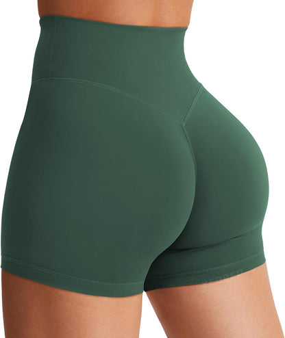 YEOREO SoftHue Women's Biker Shorts Workout Hidden Scrunch Gym Shorts