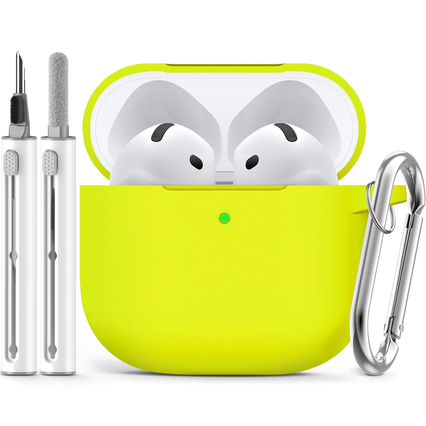 Ljusmicker for AirPods 4 Case 2024 with Cleaner Kit,Milk Tea