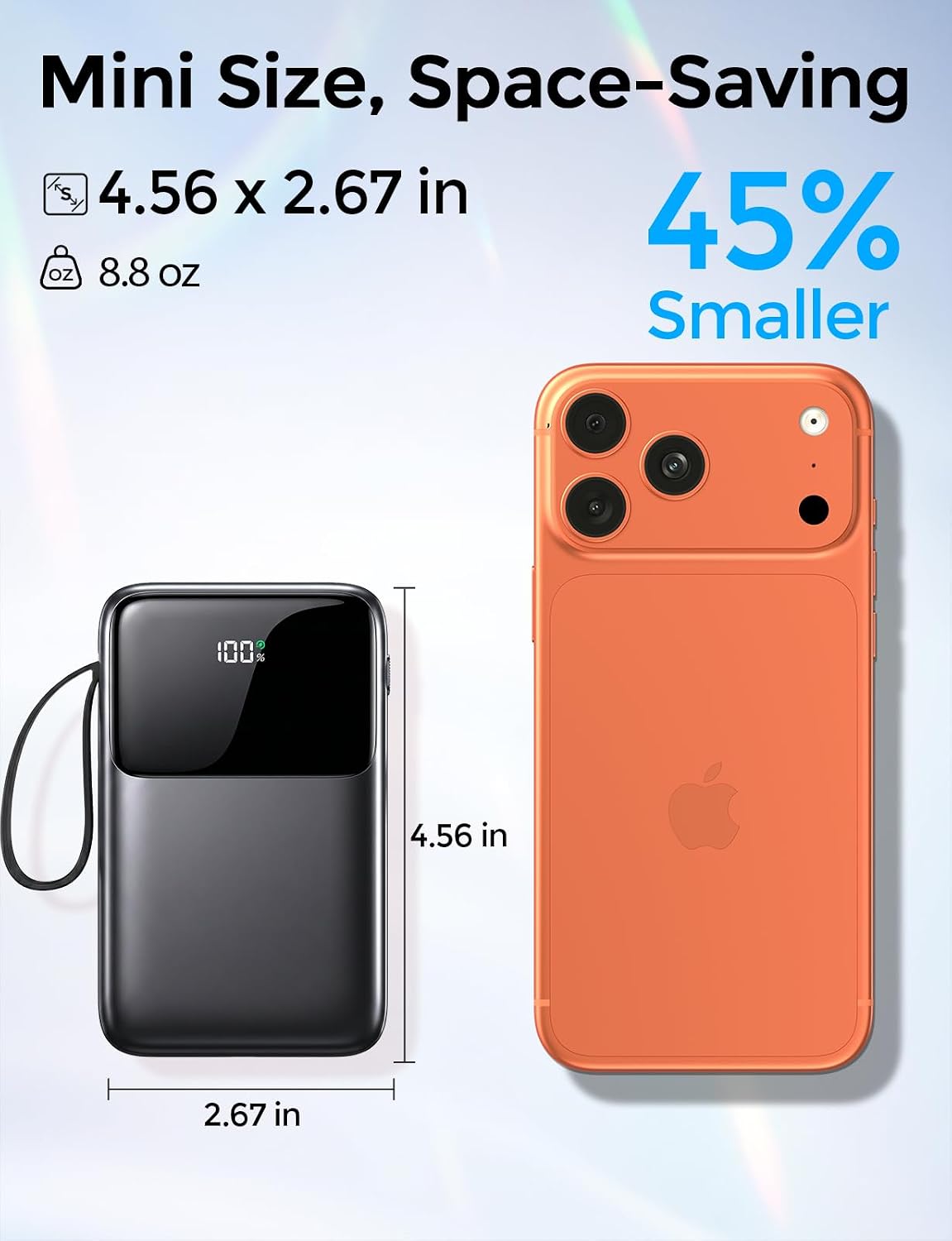 HELLEE 15000mAh Portable Charger Power Bank, 45% Smaller Built-in 4 Cables