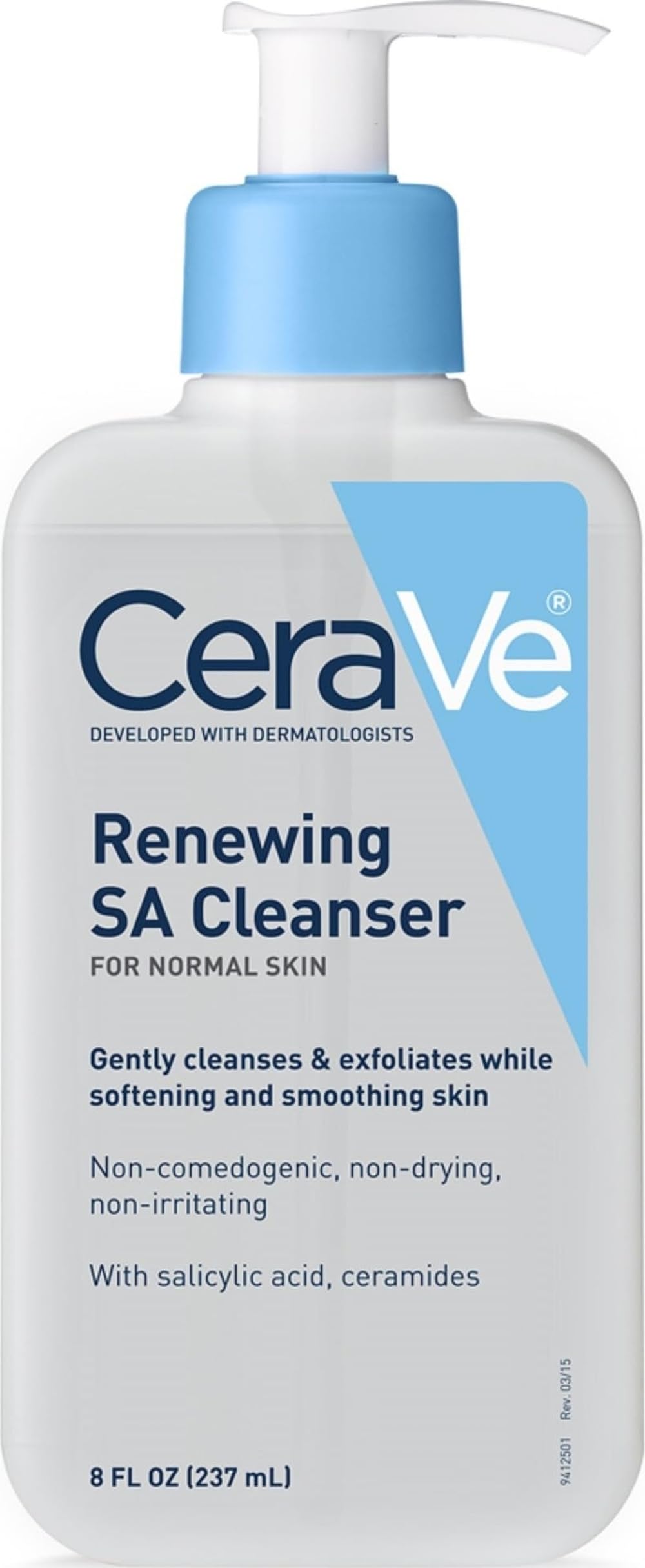 CeraVe Renewing Salicylic Acid Cleanser, BHA Exfoliating Face Wash, 16oz