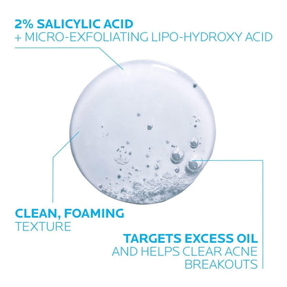 La Roche-Posay Effaclar Medicated Acne Face Wash with 2% Salicylic Acid