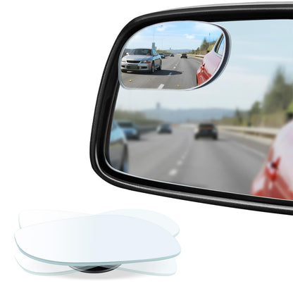 LivTee Blind Spot Mirror, 2" Round HD Glass Frameless Convex Rear View Mirrors Exterior Accessories with Wide Angle Adjustable Stick for Car SUV and Trucks, Pack of 2