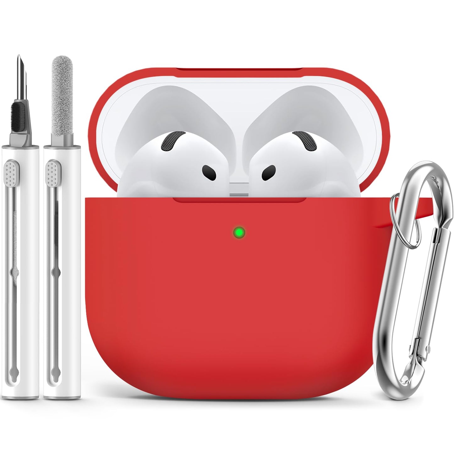 Ljusmicker for AirPods 4 Case 2024 with Cleaner Kit,Milk Tea