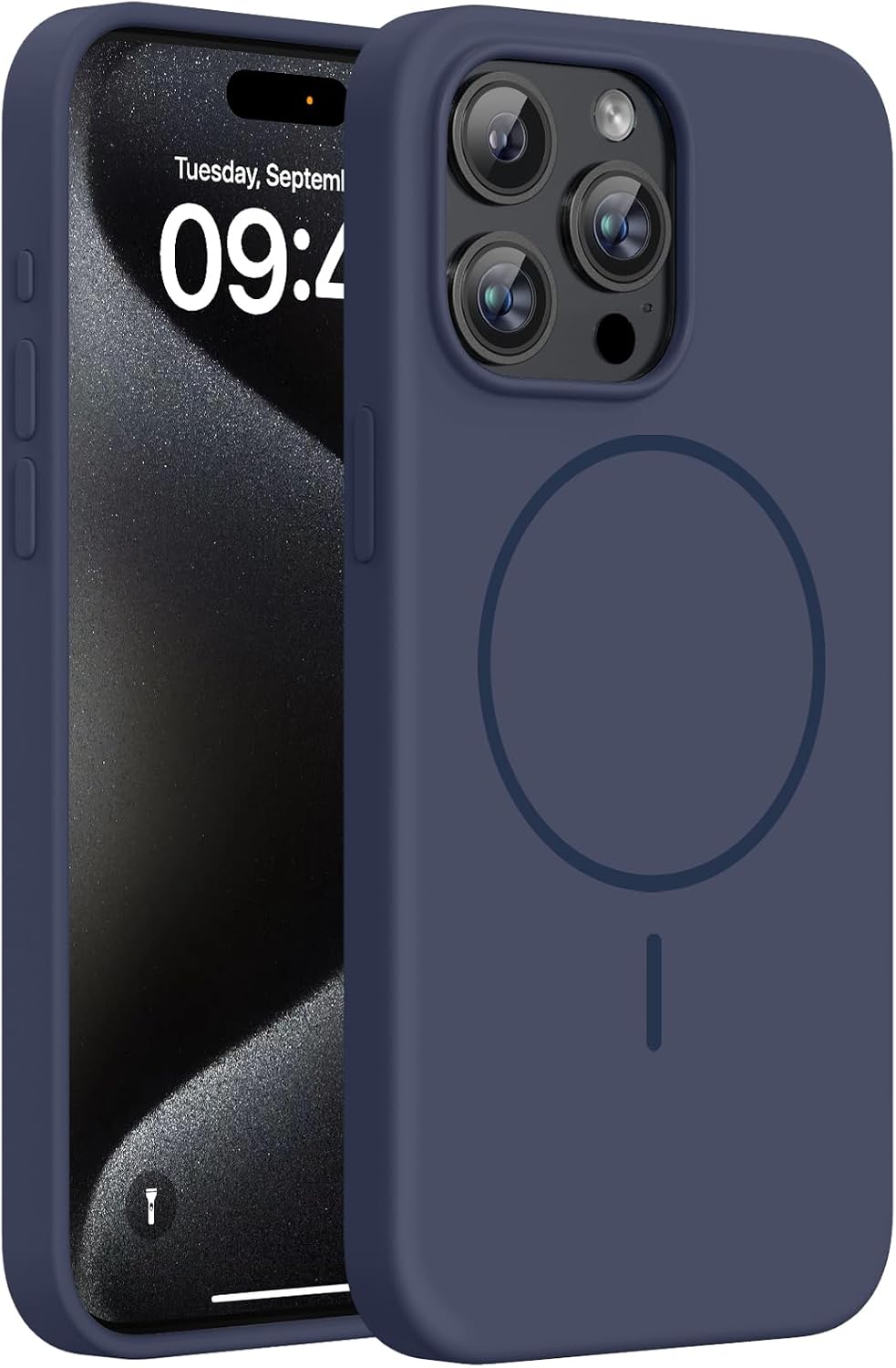 Miracase Magnetic for iPhone 16 Pro Case, Silicone, Black