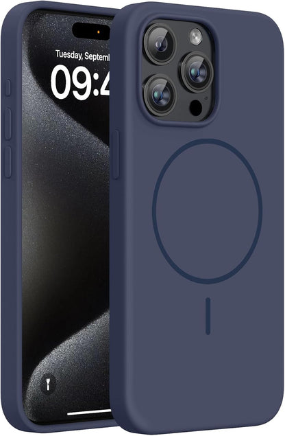 Miracase Magnetic for iPhone 16 Pro Case, Silicone, Black