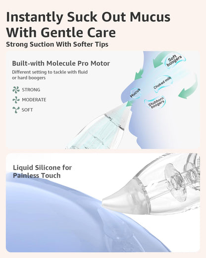 GROWNSY Nasal Aspirator for Baby, Electric Nose Sucker, Powerful Suction