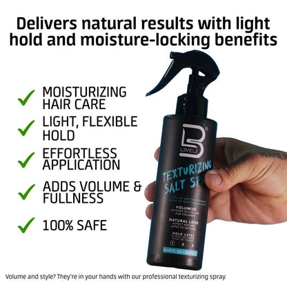 L3 Level 3 Sea Salt Spray for Hair, Texturizing, Beachy Waves, 8.45 fl oz