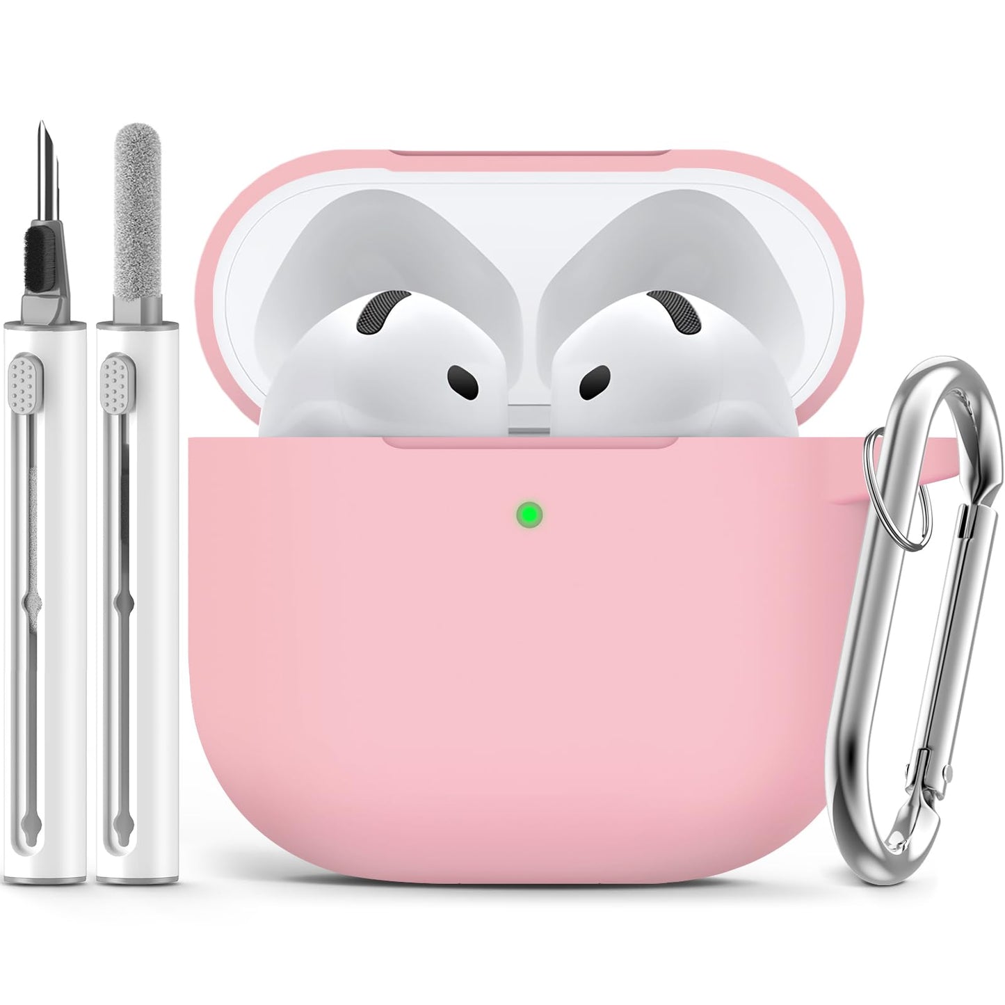 Ljusmicker for AirPods 4 Case 2024 with Cleaner Kit,Milk Tea