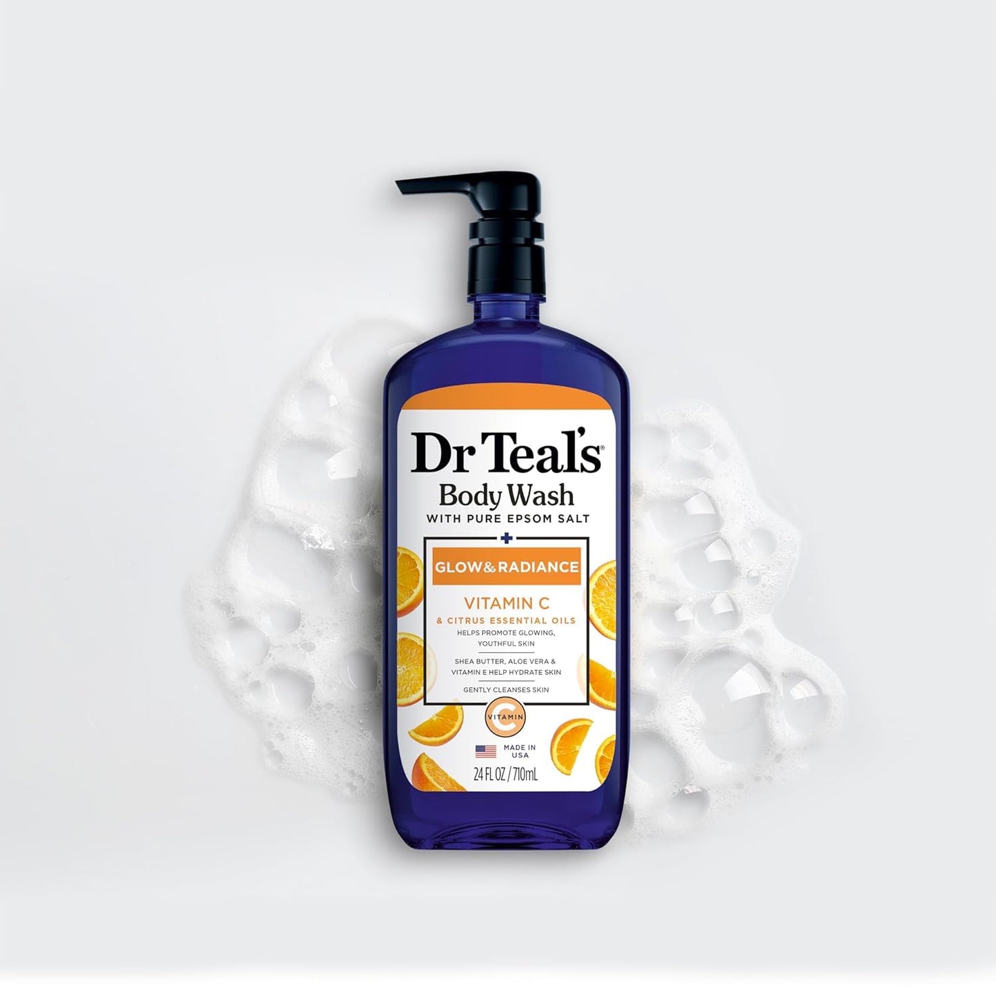 Dr Teal's Body Wash with Pure Epsom Salt, Relax & Relief with Eucalyptus & Spearmint, 24 fl oz (Pack of 2)