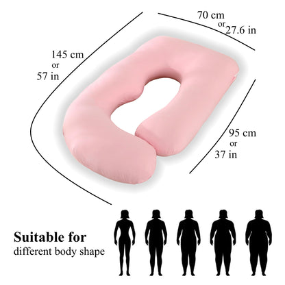 ALLOPERA Pregnancy Pillow, Full Body Maternity Pillow 57 inch, with Removable Washable Cover - Sleep Support for Legs, Back, Neck, Shoulder, HIPS, Belly, Velvet Cover-Grey-Dark Blue