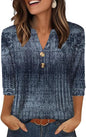 OFEEFAN Womens Tops 3/4 Sleeve Henley Shirts for Women Summer Outfits Fashion Clothing