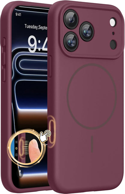 Miracase Magnetic for iPhone 16 Pro Case, Silicone, Black
