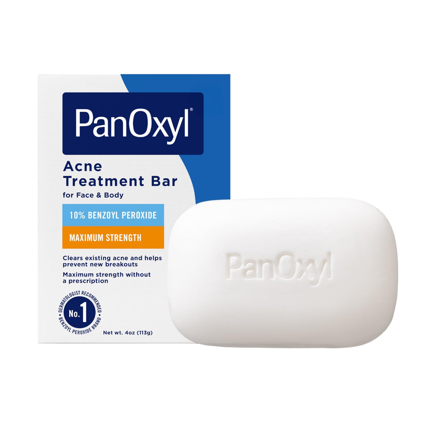 PanOxyl Acne Cleansing Bar, 2% Salicylic Acid, For Face & Body, 4 oz