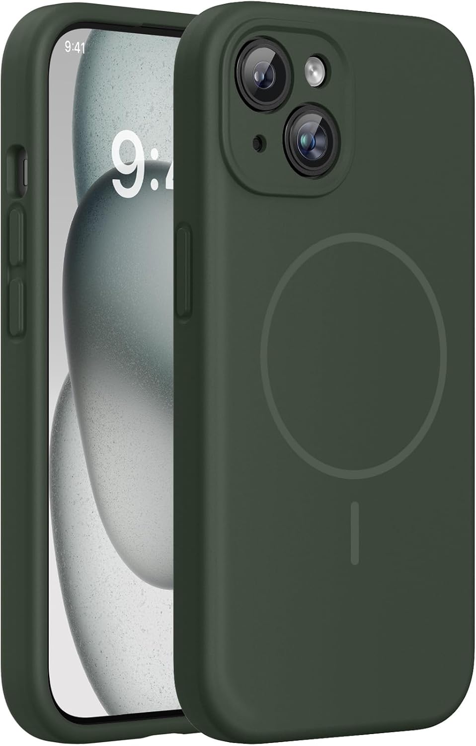 Miracase Magnetic for iPhone 16 Pro Case, Silicone, Black