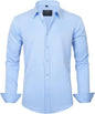 J.VER Men's Dress Shirts Solid Long Sleeve Stretch Wrinkle-Free Formal Shirt Business Casual Button Down Shirts