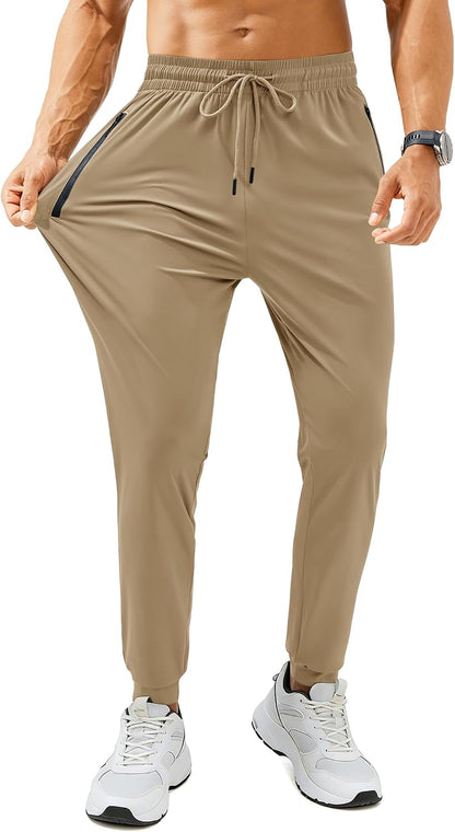 Mens Sweatpants with Zipper Pockets Lightweight Athletic Joggers for Workout Running Gym Track Casual Wear