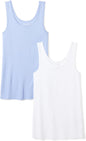 Amazon Essentials Women's Slim-Fit Ribbed Scoop Neck Tank Tops, Pack of 2
