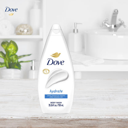 Dove Sensitive Skin Body Wash, 24hr Lotion-Soft Skin, 30.6 oz