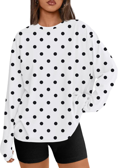 Trendy Queen Womens Oversized Long Sleeve Shirts Fall Tops 2026 Basic Tees