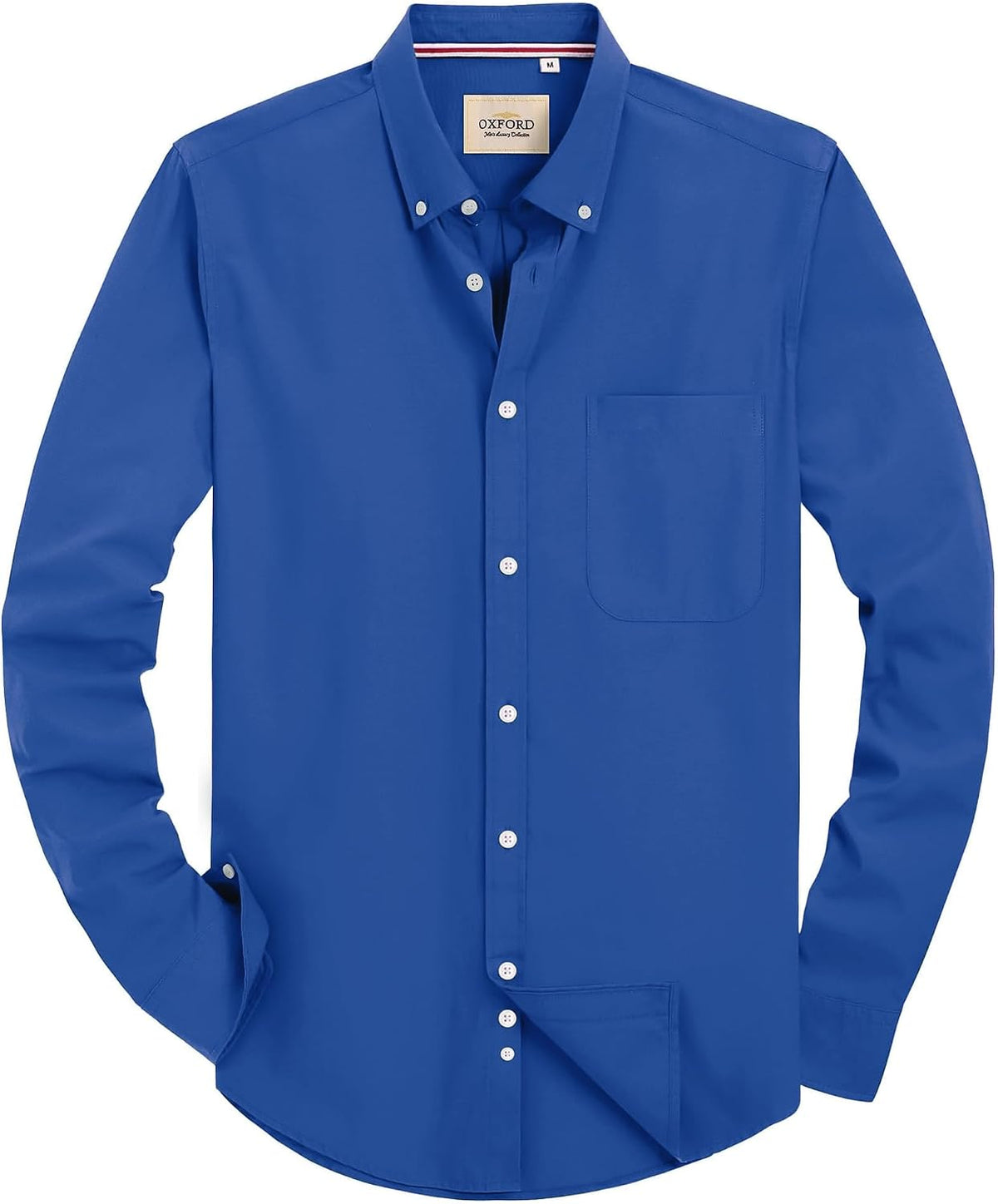 Alimens & Gentle Mens Solid Oxford Shirt Long Sleeve Dress Shirt Work Casual Button Down Shirts with Pocket