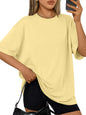 Trendy Queen Womens Oversized T-Shirts Short Sleeve Crew Neck Summer Tops