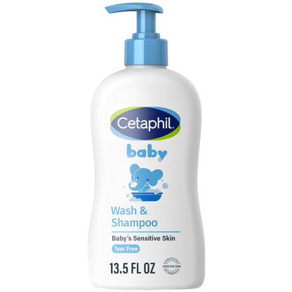 Cetaphil Baby Wash & Shampoo + Lotion, Sensitive Skin, 13.5oz, 2ct