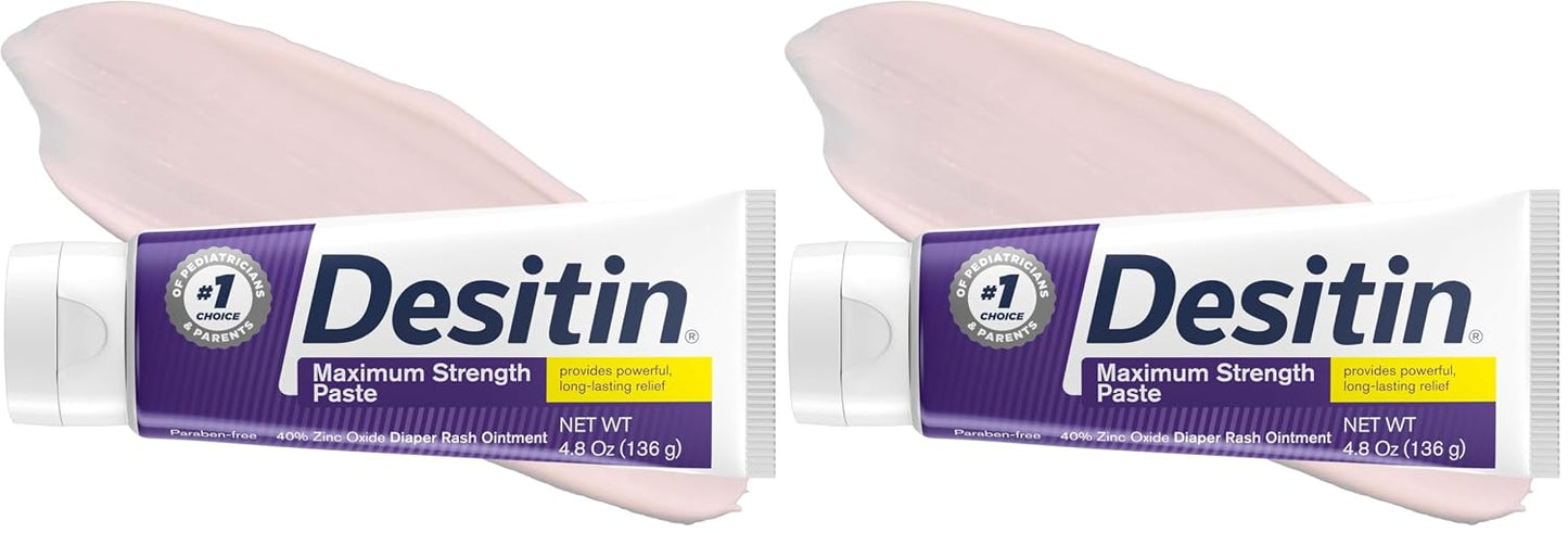 Desitin Maximum Strength Diaper Rash Paste, 40% Zinc Oxide, 4.8 oz