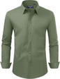 Alimens & Gentle Men's Dress Shirt Regular Fit Stretch Stain Shield Long Sleeve Solid Business Wedding Button Down Shirts