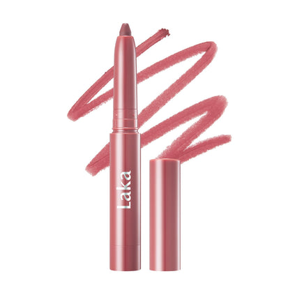 Laka Lip Liner - Smooth & Blendable Soft Matte Lip Contour Pencil for Shaping & Overlining Lips | Waterproof Formula, Oil-Cleanse Off, Long-Lasting Wear | #01 Bare Memory (Warm Beige)