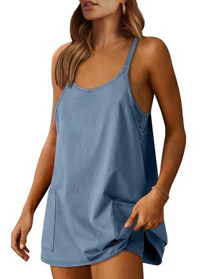 ANRABESS Women Athletic Dress Summer Tennis Workout Built in Shorts