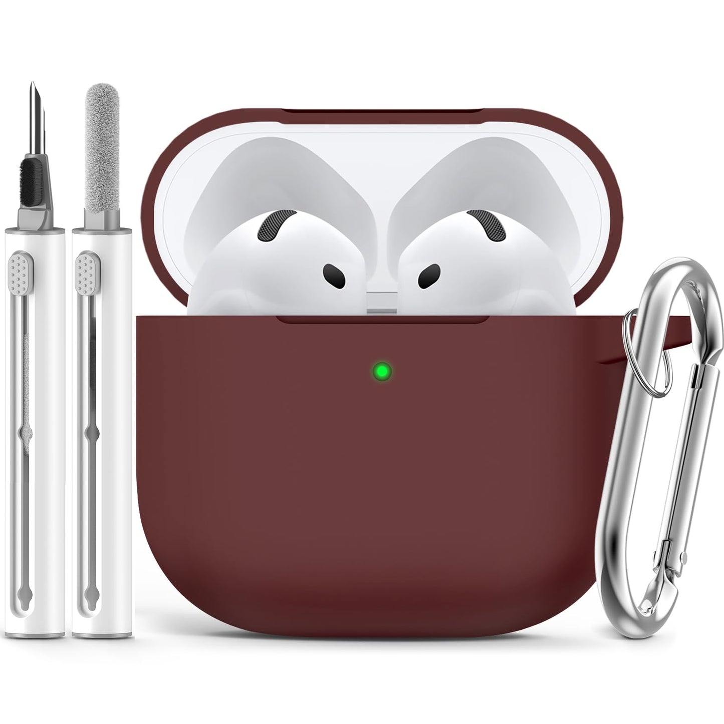Ljusmicker for AirPods 4 Case 2024 with Cleaner Kit,Milk Tea