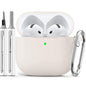 Ljusmicker for AirPods 4 Case 2024 with Cleaner Kit,Milk Tea