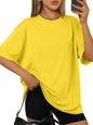Trendy Queen Womens Oversized T-Shirts Short Sleeve Crew Neck Summer Tops