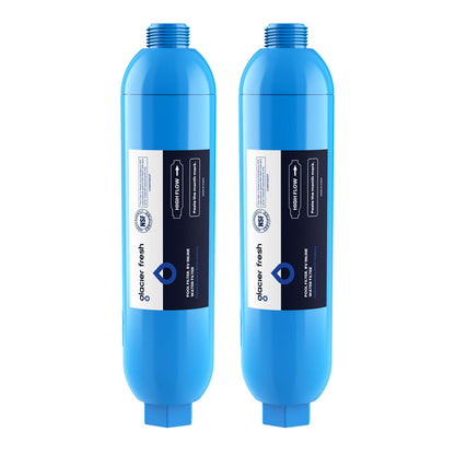GLACIER FRESH RV/Marine Water Filter with 2 Flexible Hose Protectors 4 Pack