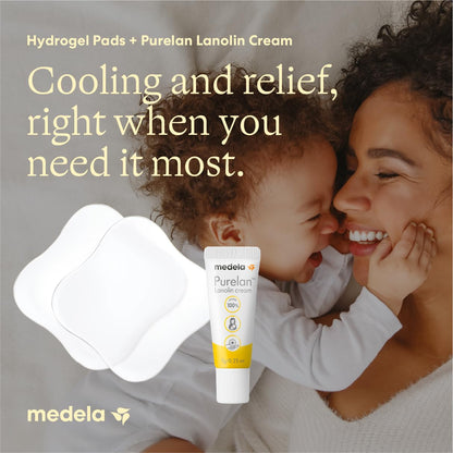 Medela Nipple Rescue Kit, Purelan Lanolin Nipple Cream 7g + 2 Hydrogel Pads
