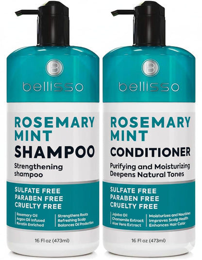 Caffeine Shampoo and Conditioner Set - Volumizing Products for Women and Men - Thickening, Volume Boosting Formula for Thinning and Fine Hair - Sulfate Free, No Parabens - Hydrating, Salon Grade